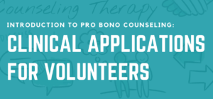 Intro to Pro Bono Counseling: Clinical Applications for Volunteers @ Online continuing education workshop